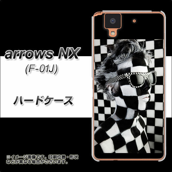 docomo アローズ NX F-01J 高画質仕上げ 背面印刷 ハードケース【357 bk&wh】