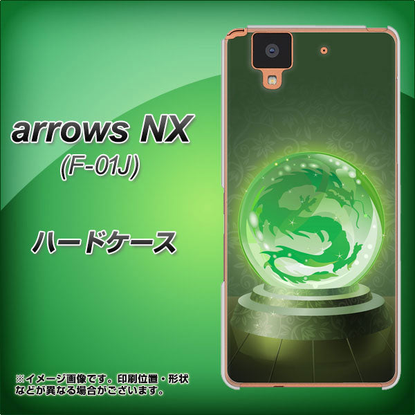 docomo アローズ NX F-01J 高画質仕上げ 背面印刷 ハードケース【439 水晶に浮かぶ龍】
