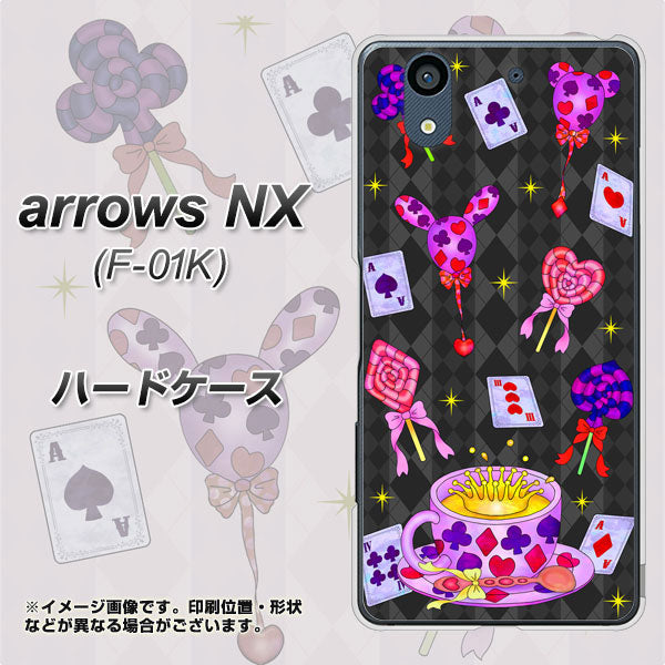 docomo アローズ NX F-01K 高画質仕上げ 背面印刷 ハードケース【AG818 トランプティー(黒)】