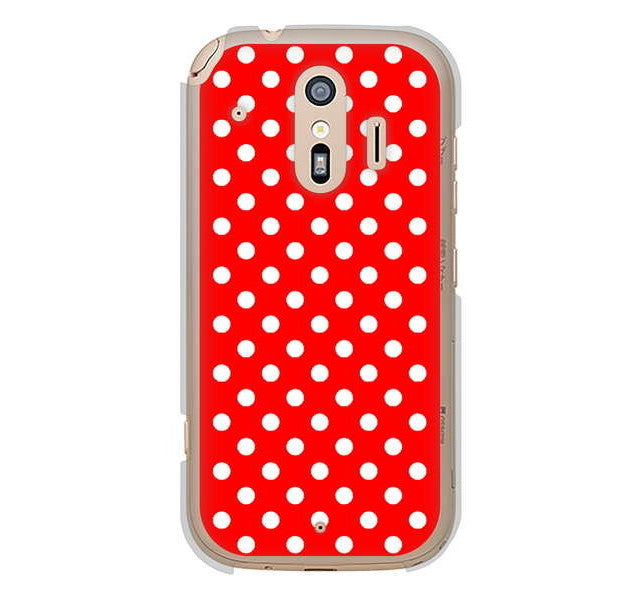 らくらくスマートフォン me F-01L docomo 高画質仕上げ 背面印刷 ハードケース シンプル柄(水玉)