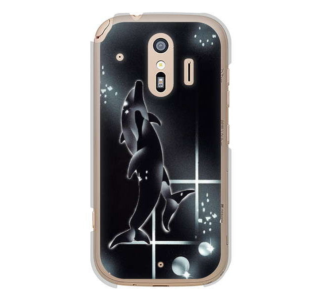 らくらくスマートフォン me F-01L docomo 高画質仕上げ 背面印刷 ハードケース 海の守り神