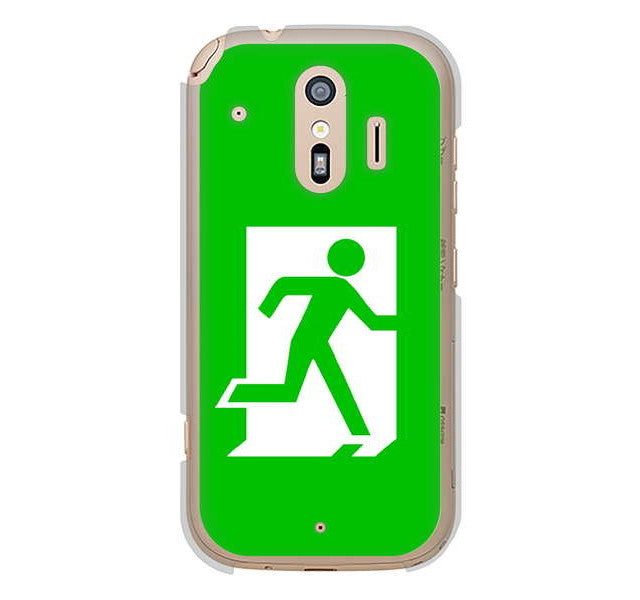 らくらくスマートフォン me F-01L docomo 高画質仕上げ 背面印刷 ハードケース 【163 非常口】