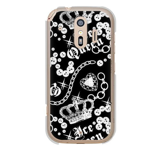 らくらくスマートフォン me F-01L docomo 高画質仕上げ 背面印刷 ハードケース 【187 ゴージャス クラウン】