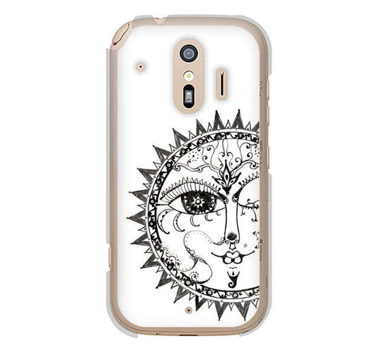 らくらくスマートフォン me F-01L docomo 高画質仕上げ 背面印刷 ハードケース 【207 太陽神】