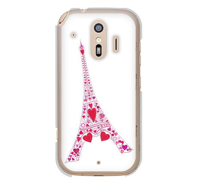 らくらくスマートフォン me F-01L docomo 高画質仕上げ 背面印刷 ハードケース LOVE フランス