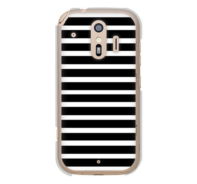 らくらくスマートフォン me F-01L docomo 高画質仕上げ 背面印刷 ハードケース シンプルボーダー