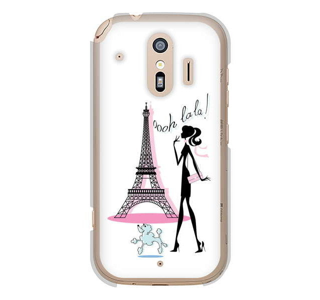 らくらくスマートフォン me F-01L docomo 高画質仕上げ 背面印刷 ハードケース LOVE フランス