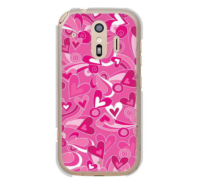 らくらくスマートフォン me F-01L docomo 高画質仕上げ 背面印刷 ハードケース プリティハート