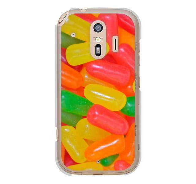 らくらくスマートフォン me F-01L docomo 高画質仕上げ 背面印刷 ハードケース スイーツ