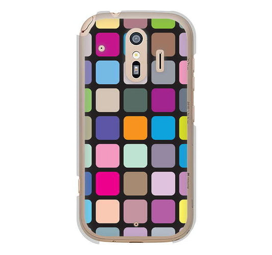 らくらくスマートフォン me F-01L docomo 509 カラースクエア ハードケース 背面印刷