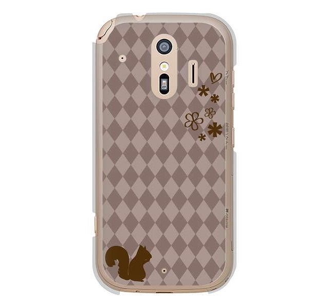 らくらくスマートフォン me F-01L docomo 高画質仕上げ 背面印刷 ハードケース 【515 リス】