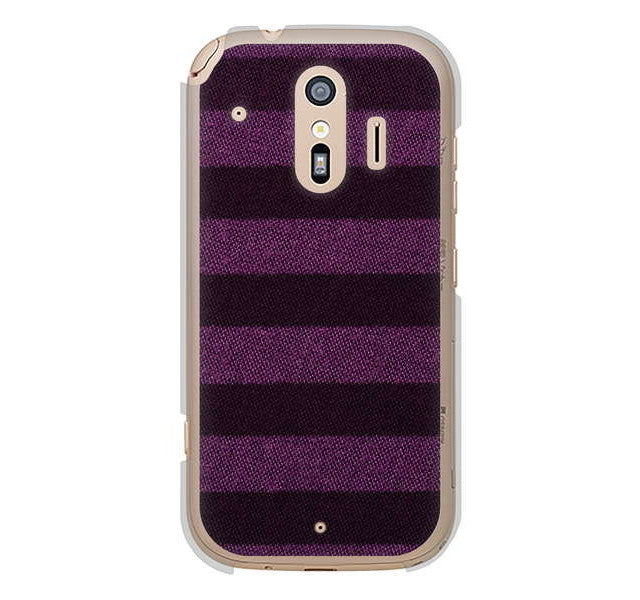 らくらくスマートフォン me F-01L docomo 高画質仕上げ 背面印刷 ハードケース シンプルボーダー