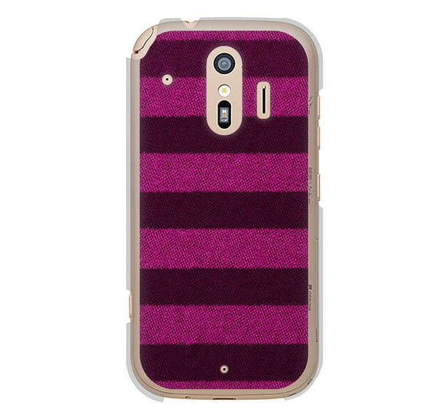 らくらくスマートフォン me F-01L docomo 高画質仕上げ 背面印刷 ハードケース シンプルボーダー