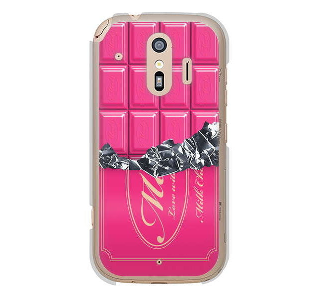 らくらくスマートフォン me F-01L docomo 高画質仕上げ 背面印刷 ハードケース 板チョコ
