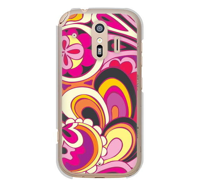 らくらくスマートフォン me F-01L docomo 高画質仕上げ 背面印刷 ハードケース 【586 ブローアップカラー】