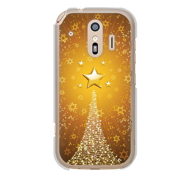 らくらくスマートフォン me F-01L docomo 高画質仕上げ 背面印刷 ハードケース クリスマス