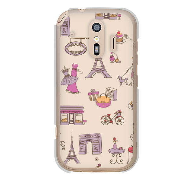 らくらくスマートフォン me F-01L docomo 高画質仕上げ 背面印刷 ハードケース LOVE フランス