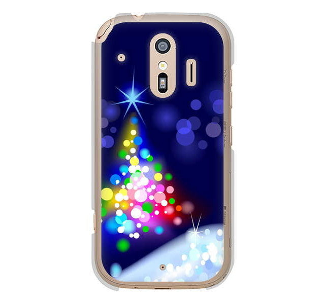 らくらくスマートフォン me F-01L docomo 高画質仕上げ 背面印刷 ハードケース クリスマス