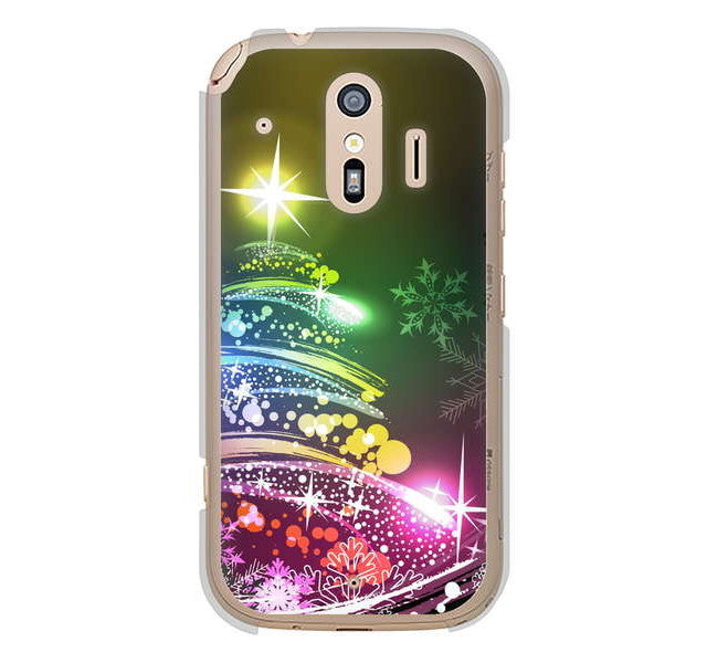 らくらくスマートフォン me F-01L docomo 高画質仕上げ 背面印刷 ハードケース クリスマス