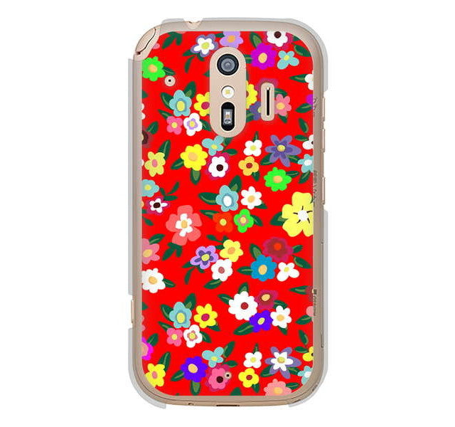 らくらくスマートフォン me F-01L docomo 高画質仕上げ 背面印刷 ハードケース リバティプリント