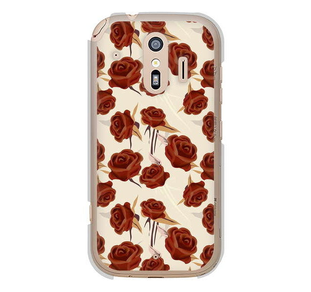 らくらくスマートフォン me F-01L docomo 高画質仕上げ 背面印刷 ハードケース 【1157 クラシックローズ】