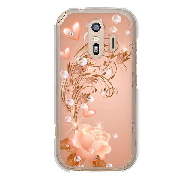 らくらくスマートフォン me F-01L docomo 高画質仕上げ 背面印刷 ハードケース ロマンチックなバラ