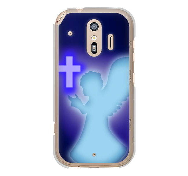 らくらくスマートフォン me F-01L docomo 高画質仕上げ 背面印刷 ハードケース 【1249 祈りを捧げる天使】