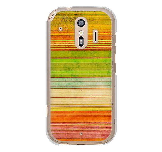 らくらくスマートフォン me F-01L docomo 高画質仕上げ 背面印刷 ハードケース 【1324 ビンテージボーダー(色彩)】