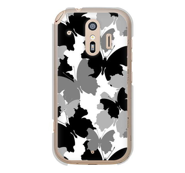 らくらくスマートフォン me F-01L docomo 高画質仕上げ 背面印刷 ハードケース 【1336 夜の蝶】