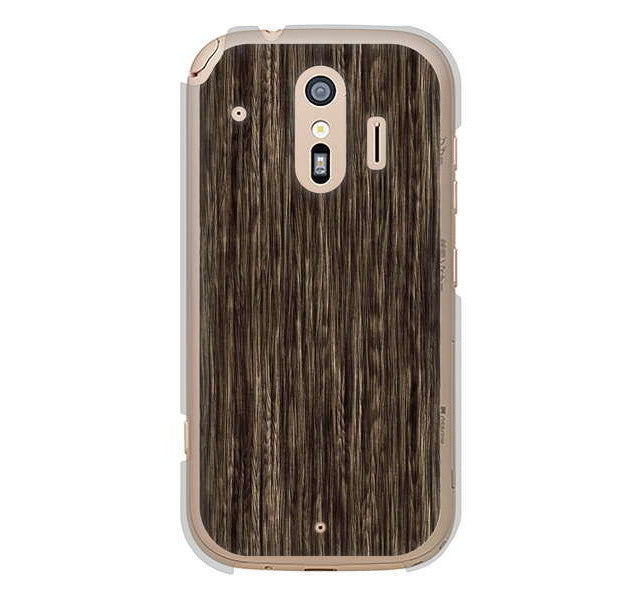 らくらくスマートフォン me F-01L docomo 高画質仕上げ 背面印刷 ハードケース 【EK848 木目ダークブラウン】