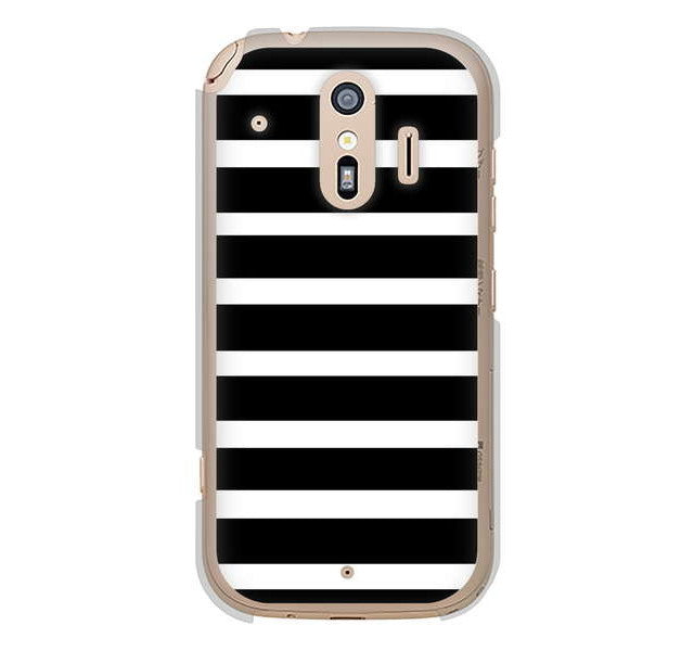 らくらくスマートフォン me F-01L docomo 高画質仕上げ 背面印刷 ハードケース シンプルボーダー