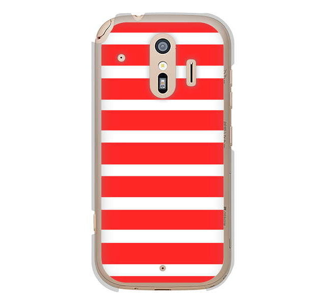 らくらくスマートフォン me F-01L docomo 高画質仕上げ 背面印刷 ハードケース シンプルボーダー