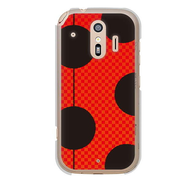 らくらくスマートフォン me F-01L docomo 高画質仕上げ 背面印刷 ハードケース 【IB906 てんとうむしのシンプル】