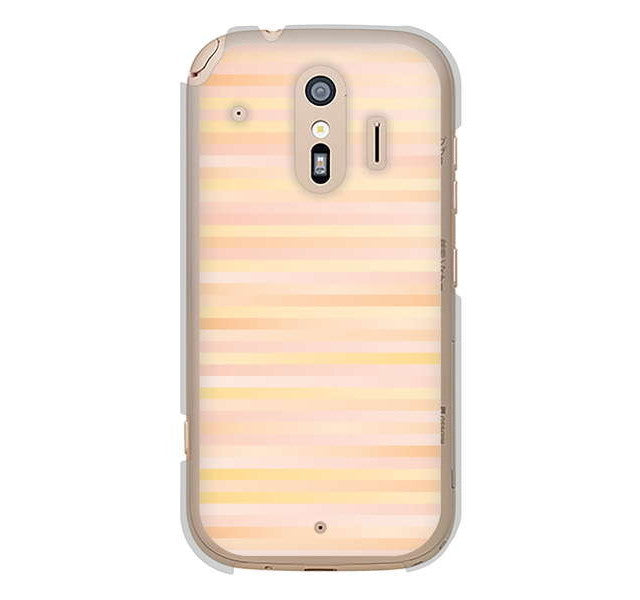 らくらくスマートフォン me F-01L docomo 高画質仕上げ 背面印刷 ハードケース グラデーションボーダー