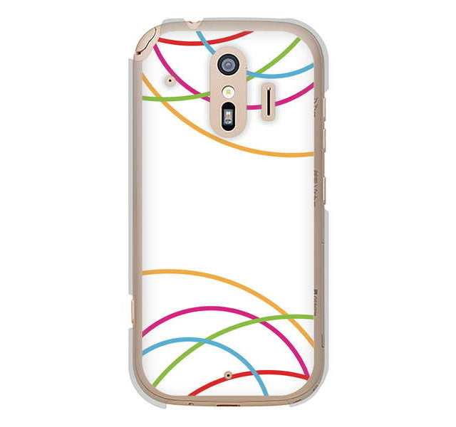 らくらくスマートフォン me F-01L docomo 高画質仕上げ 背面印刷 ハードケース 【IB912 重なり合う曲線】