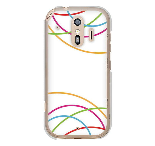 らくらくスマートフォン me F-01L docomo 高画質仕上げ 背面印刷 ハードケース 【IB912 重なり合う曲線】