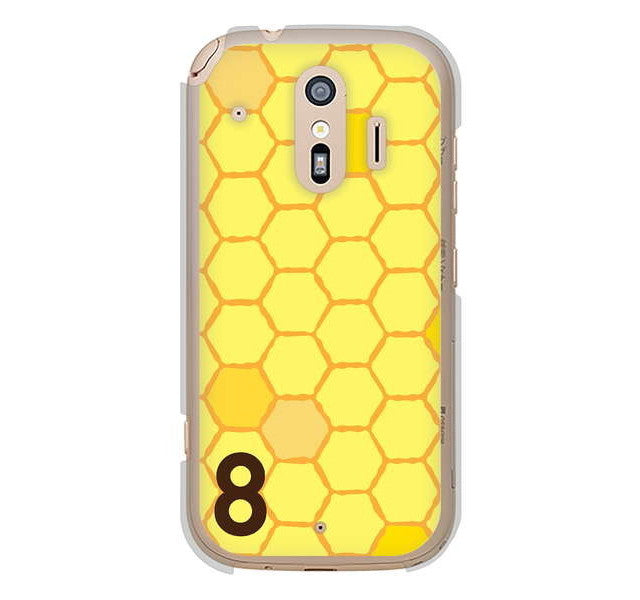 らくらくスマートフォン me F-01L docomo 高画質仕上げ 背面印刷 ハードケース 【IB913 はちの巣】