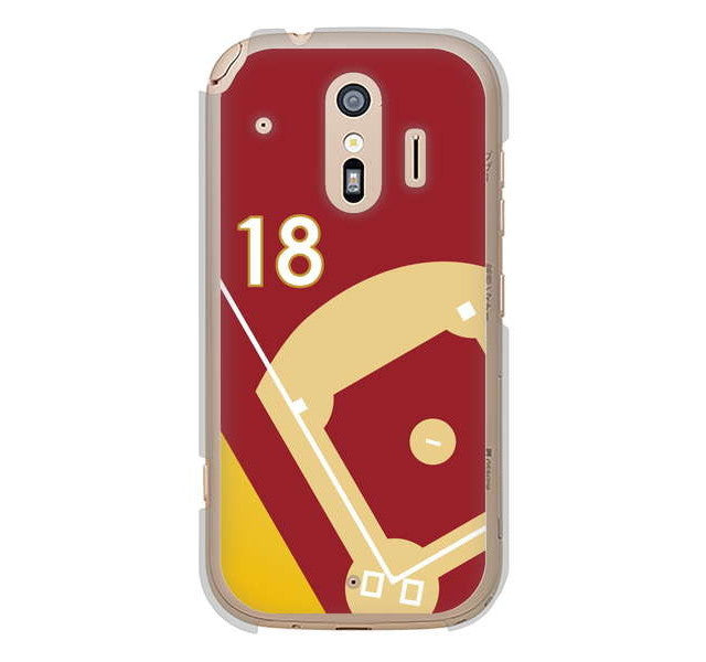 らくらくスマートフォン me F-01L docomo 高画質仕上げ 背面印刷 ハードケース baseball
