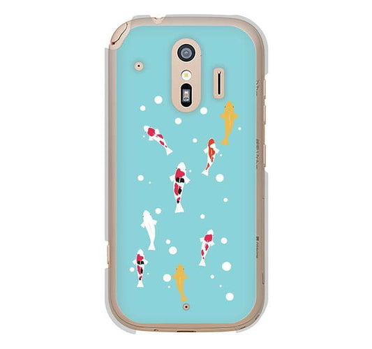 らくらくスマートフォン me F-01L docomo KG800 コイの遊泳 ハードケース 背面印刷