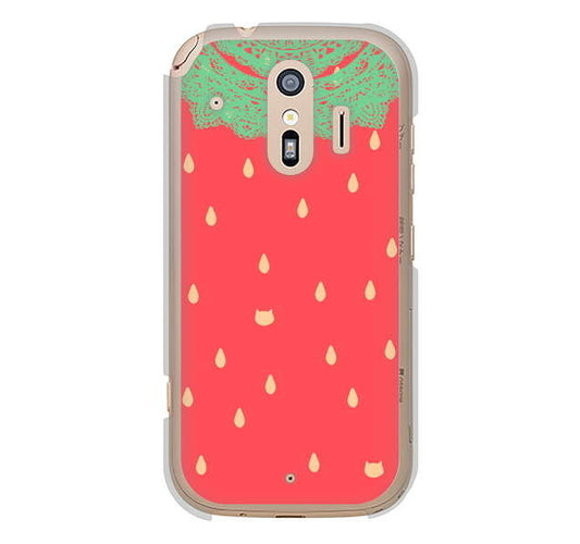 らくらくスマートフォン me F-01L docomo MI800 strawberry ストロベリー ハードケース 背面印刷