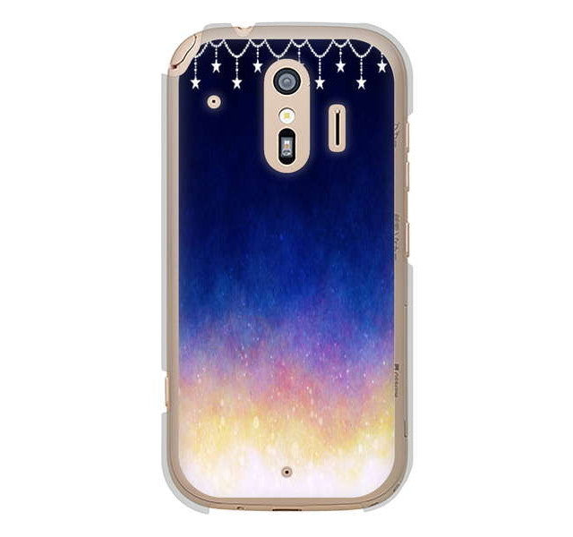 らくらくスマートフォン me F-01L docomo 高画質仕上げ 背面印刷 ハードケース 【MI803 冬の夜空】