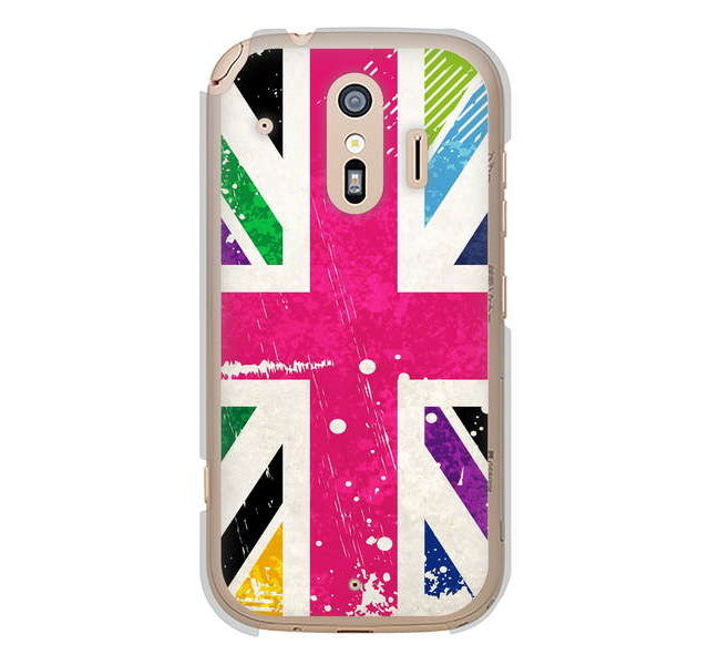 らくらくスマートフォン me F-01L docomo 高画質仕上げ 背面印刷 ハードケース ユニオンジャック