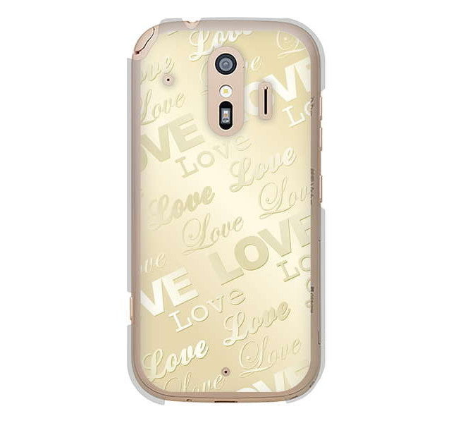 らくらくスマートフォン me F-01L docomo 高画質仕上げ 背面印刷 ハードケース エンボス風LOVEリンク