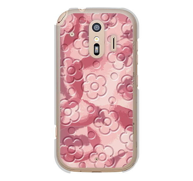 らくらくスマートフォン me F-01L docomo 高画質仕上げ 背面印刷 ハードケース フラワーヴェルニ