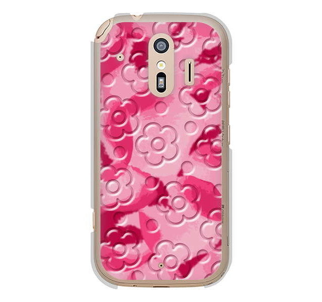 らくらくスマートフォン me F-01L docomo 高画質仕上げ 背面印刷 ハードケース フラワーヴェルニ