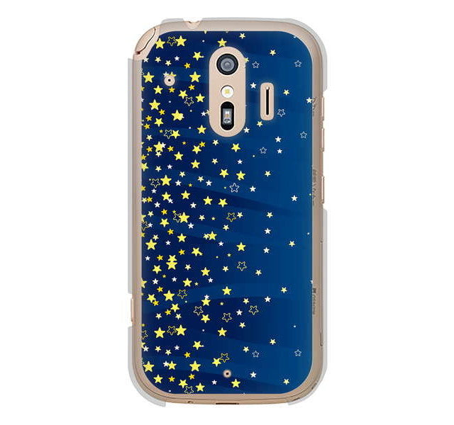 らくらくスマートフォン me F-01L docomo 高画質仕上げ 背面印刷 ハードケース 【VA842 満天の星空】