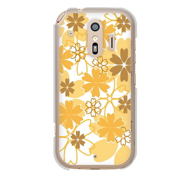 らくらくスマートフォン me F-01L docomo 高画質仕上げ 背面印刷 ハードケース 重なり合う花