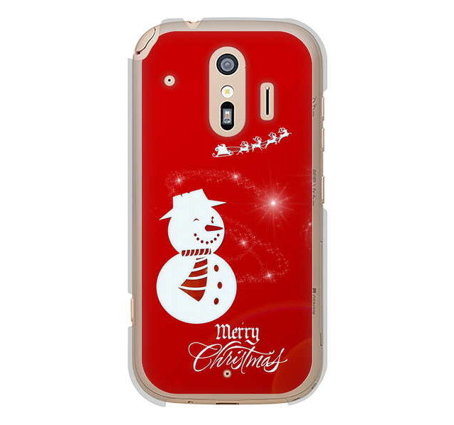 らくらくスマートフォン me F-01L docomo 高画質仕上げ 背面印刷 ハードケース クリスマス