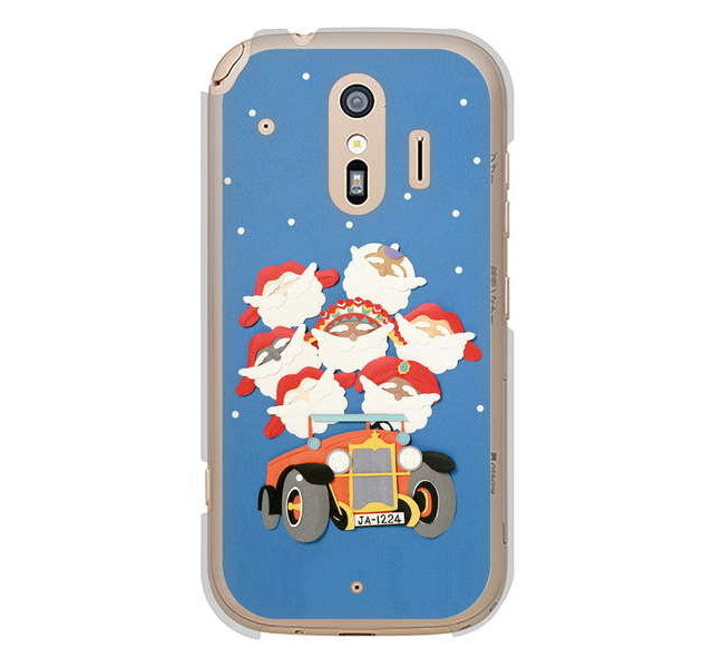 らくらくスマートフォン me F-01L docomo 高画質仕上げ 背面印刷 ハードケース クリスマス