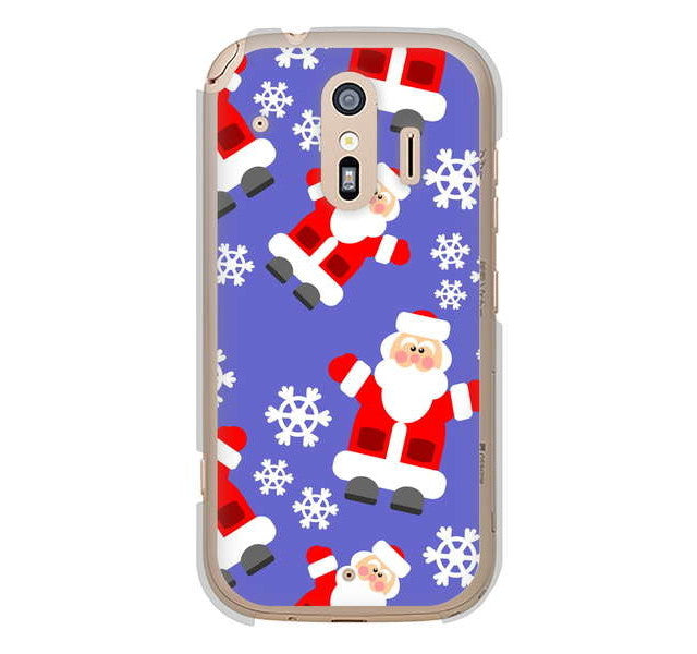らくらくスマートフォン me F-01L docomo 高画質仕上げ 背面印刷 ハードケース クリスマス
